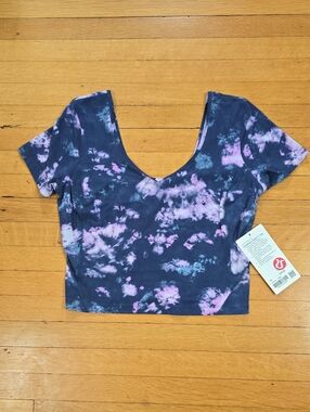 NWT, Lululemon, Align Tee, Tye-Dye Blue/Orchid, Women's 10